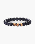 The Lava and Tiger Eye Stone Bead Bracelet, Black & Tiger Eye