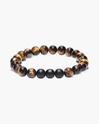 The Lava and Tiger Eye Stone Bead Bracelet, Tiger Eye & Black
