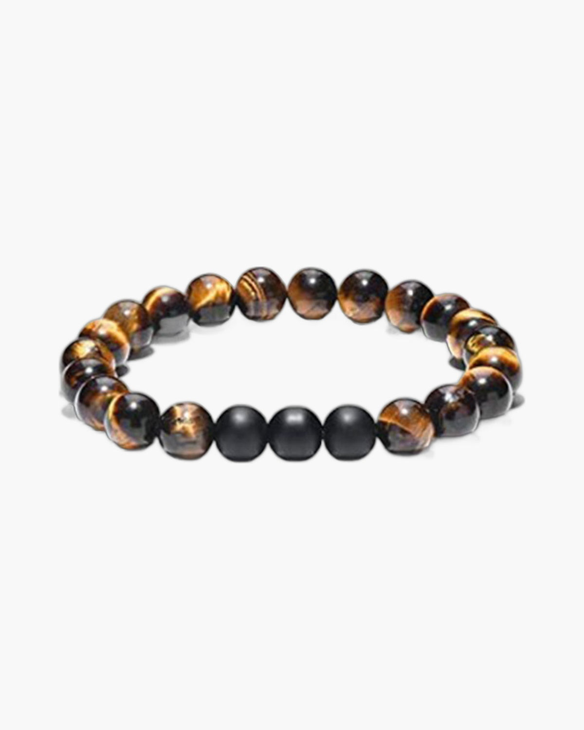 The Lava and Tiger Eye Stone Bead Bracelet, Tiger Eye & Black