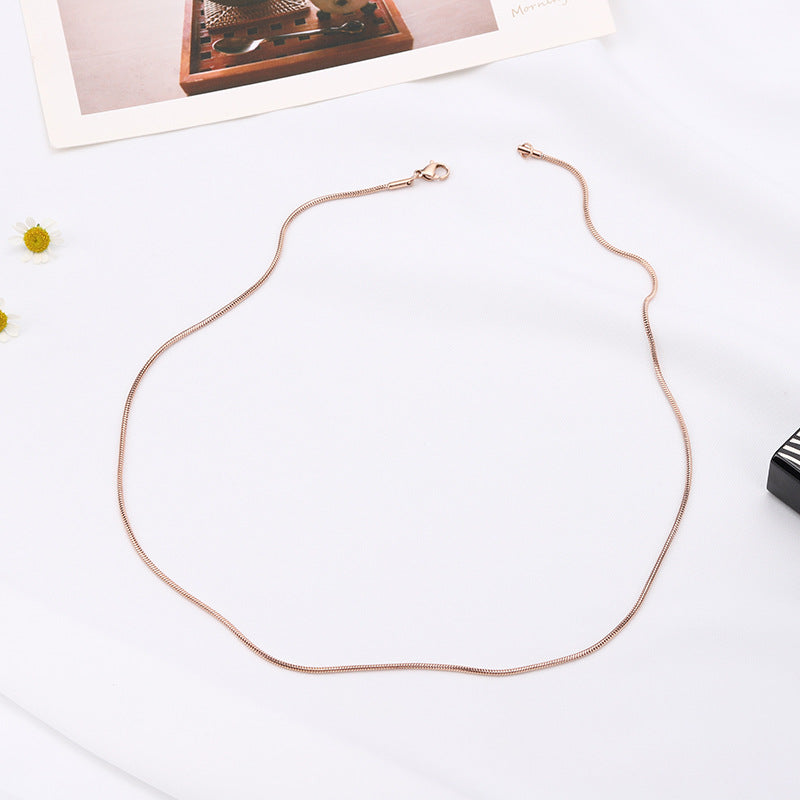 1.2mm-1.5mm Stainless Steel Snake Chain in gold, rose gold, and silver finishes view 5
