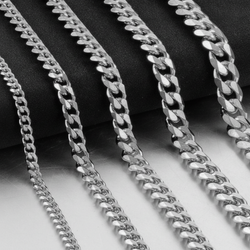 3-9mm Stainless Steel Curb Link Chain in silver, gold, and black finishes view 5