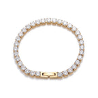Titanium Steel Iced Tennis Bracelet with clear cubic zirconia stones view 3