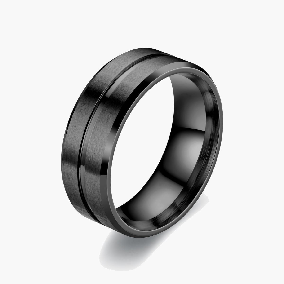 Brushed Groove Stainless Steel Band in silver finish view 2