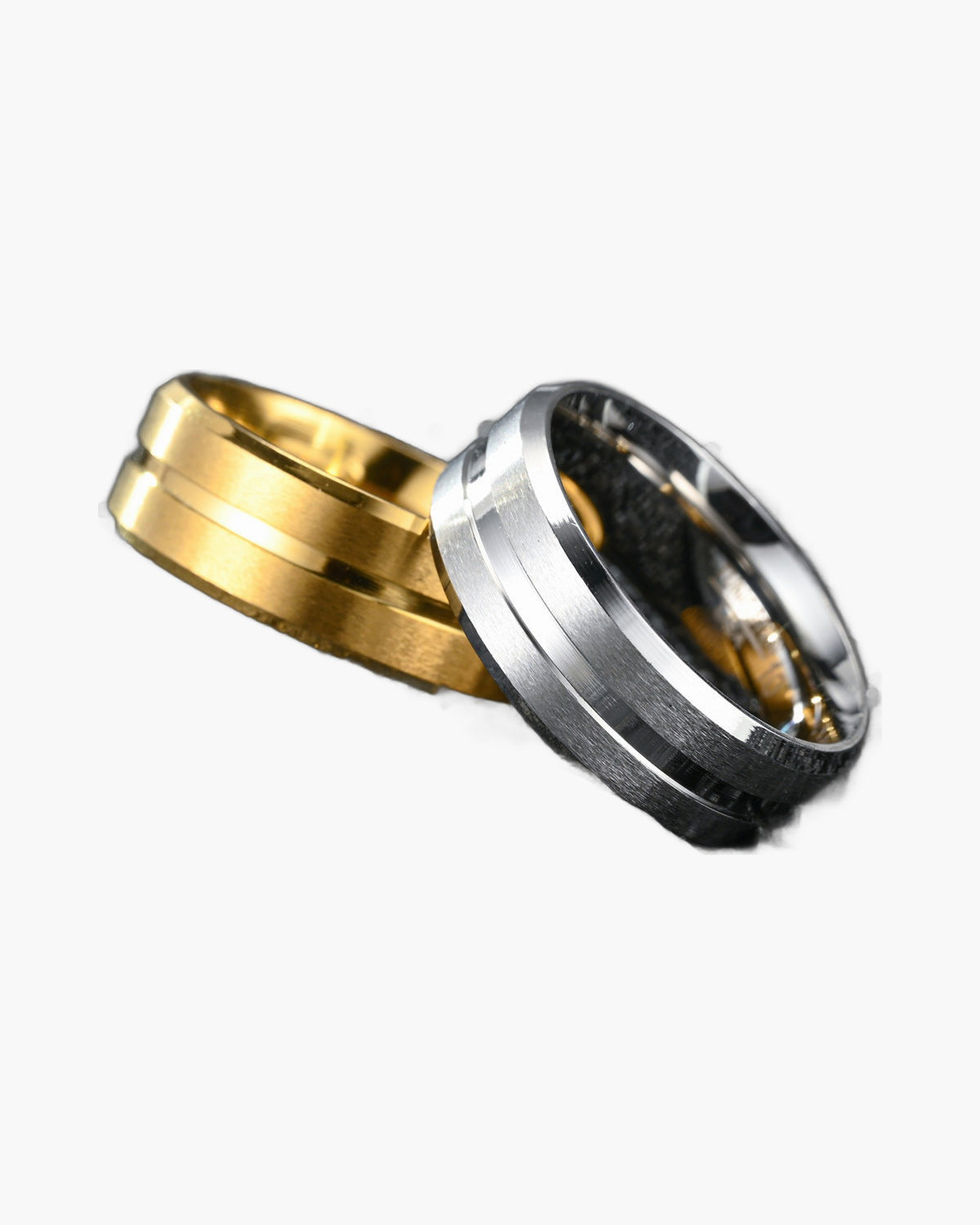 Brushed Groove Stainless Steel Band in silver finish view 4
