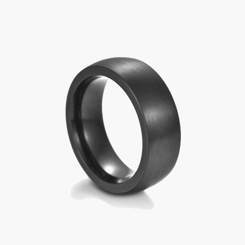 Brushed Matte Tungsten Carbide Ring black and silver view 4