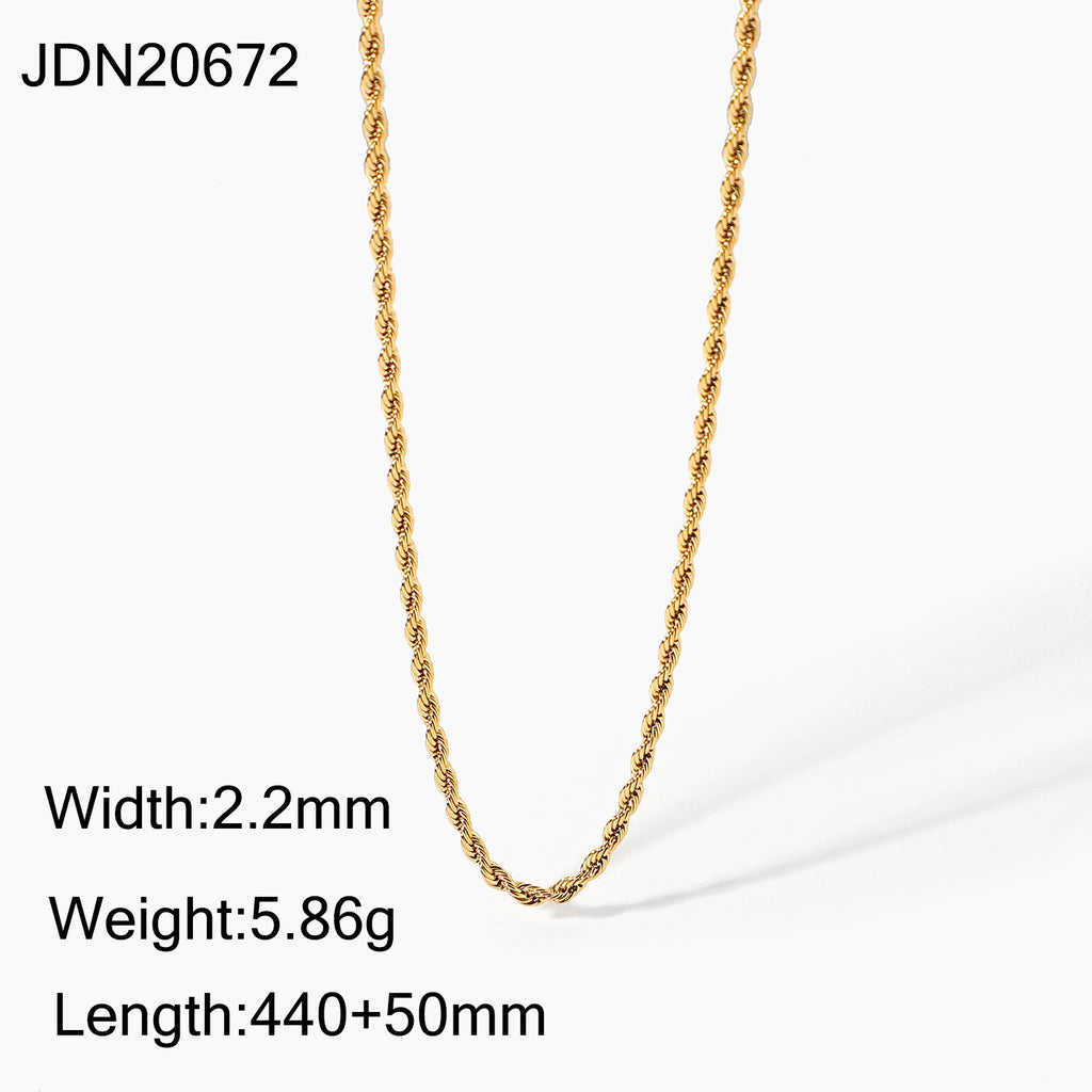Gold-Tone Stainless Steel Rope Chain - classic design view 5