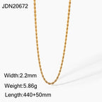Gold-Tone Stainless Steel Rope Chain - classic design view 5
