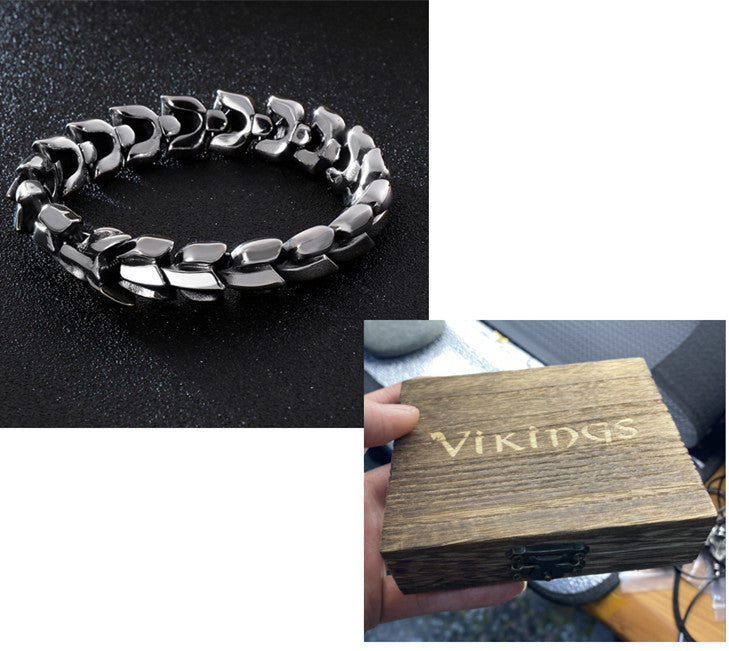 Stainless Steel Dragon Scale Bracelet, brushed silver-tone finish view 7