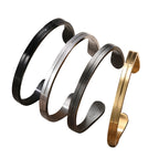 Dual Line Stainless Steel Cuff Bracelet in vintage silver finish view 5