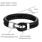 Two-Strand Leather Hook Bracelet, smooth gold-tone finish view 5