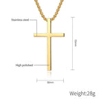 Stainless Steel Cross Pendant Necklace in silver, gold, and black finishes view 5