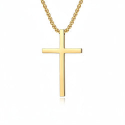 Stainless Steel Cross Pendant Necklace in silver, gold, and black finishes view 5