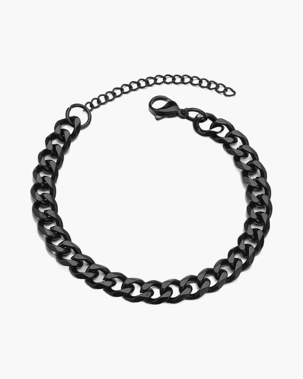 The Diamond-Cut Cuban Bracelet in Stainless Steel, Black