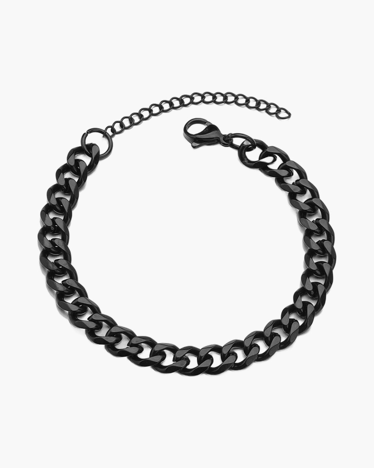 The Diamond-Cut Cuban Bracelet in Stainless Steel, Black