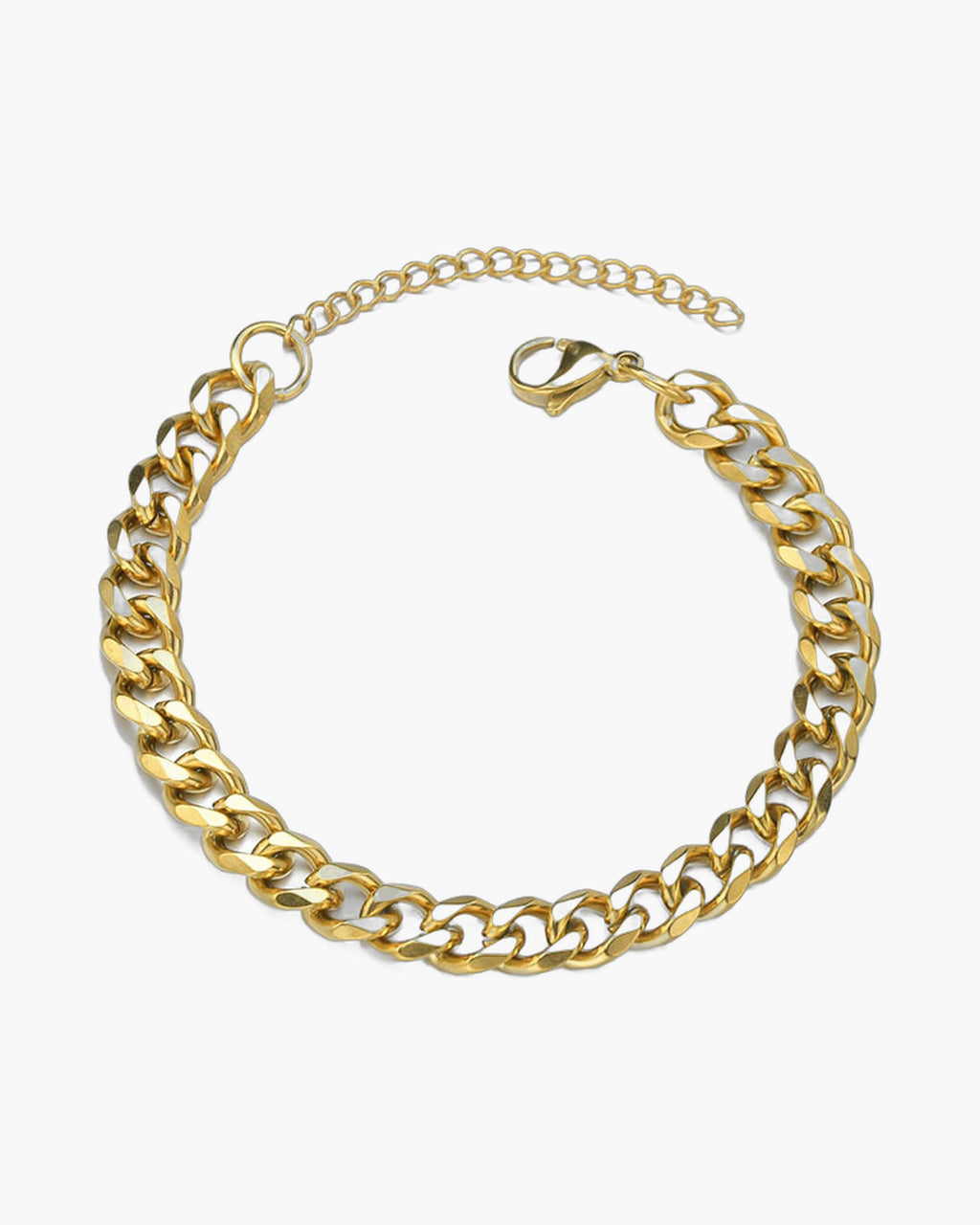 The Diamond-Cut Cuban Bracelet in Stainless Steel, Gold