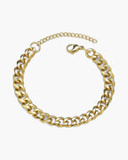 The Diamond-Cut Cuban Bracelet in Stainless Steel, Gold
