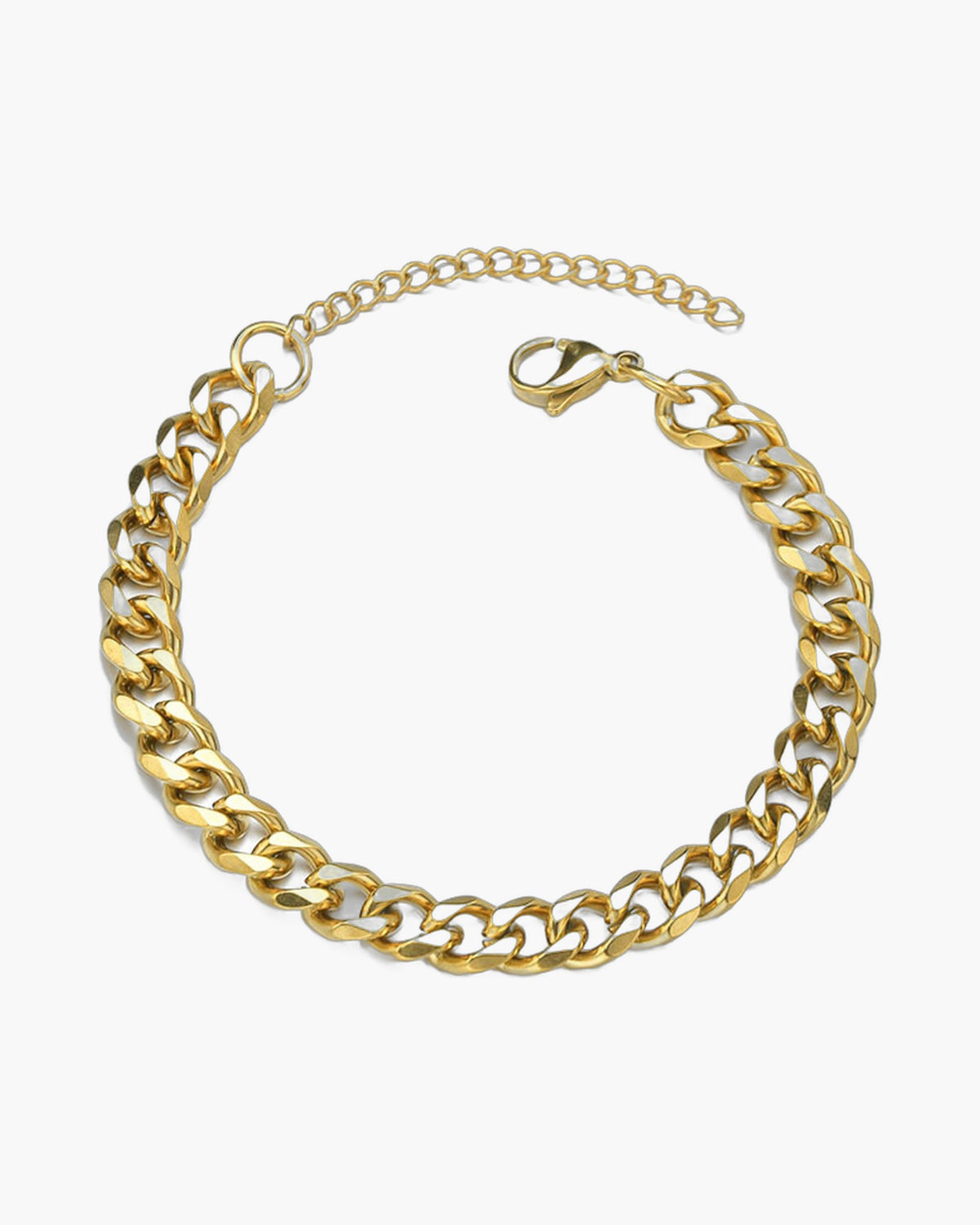 The Diamond-Cut Cuban Bracelet in Stainless Steel, Gold