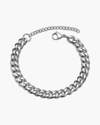 The Diamond-Cut Cuban Bracelet in Stainless Steel, Silver