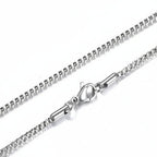 Minimalist Stainless Steel Box Chain on neck view 7