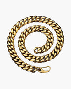 The 14mm Gold-Tone Cuban Chain in Stainless Steel