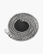 The Faceted Double-Link Cuban Chain in Stainless Steel, Silver