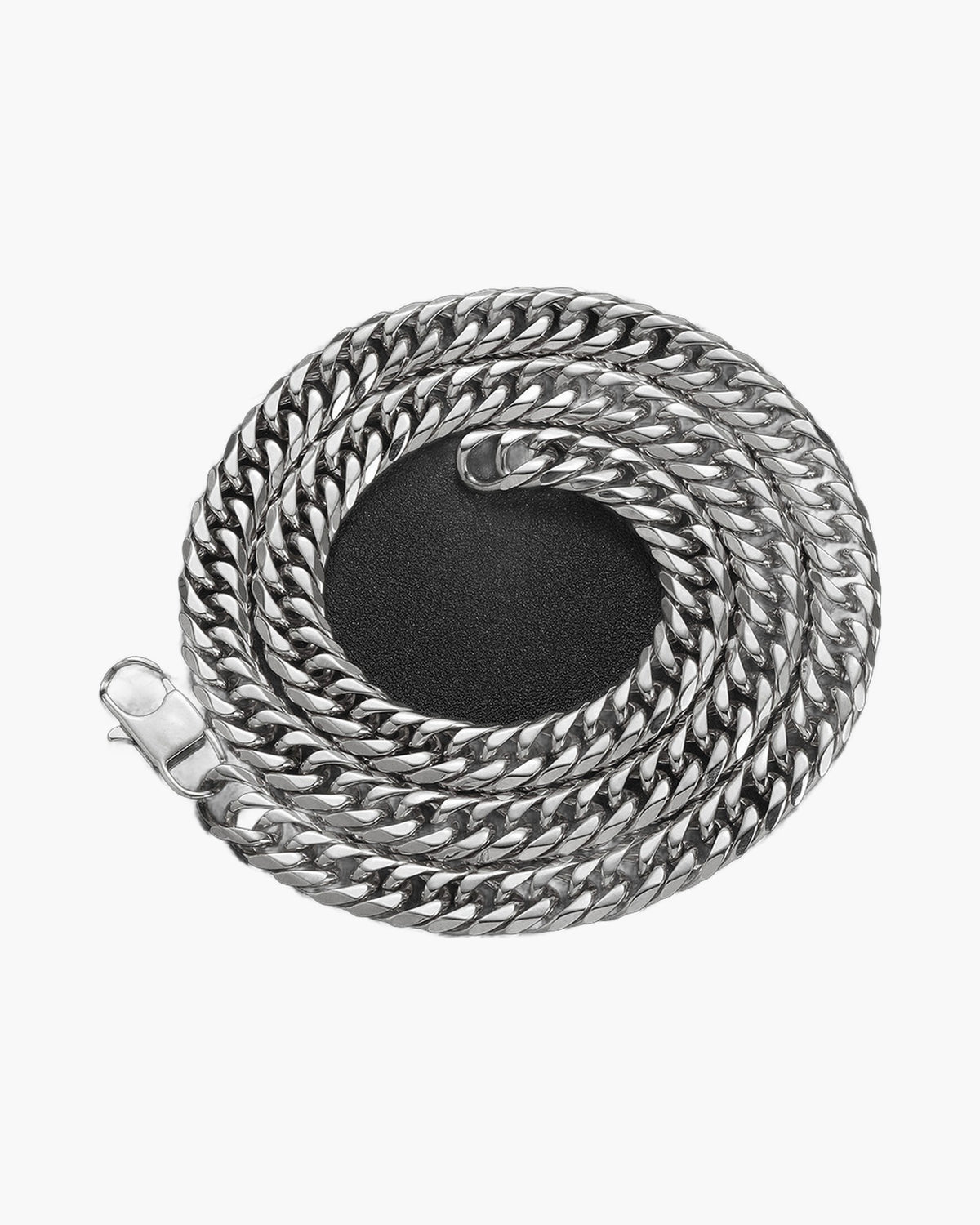 The Faceted Double-Link Cuban Chain in Stainless Steel, Silver