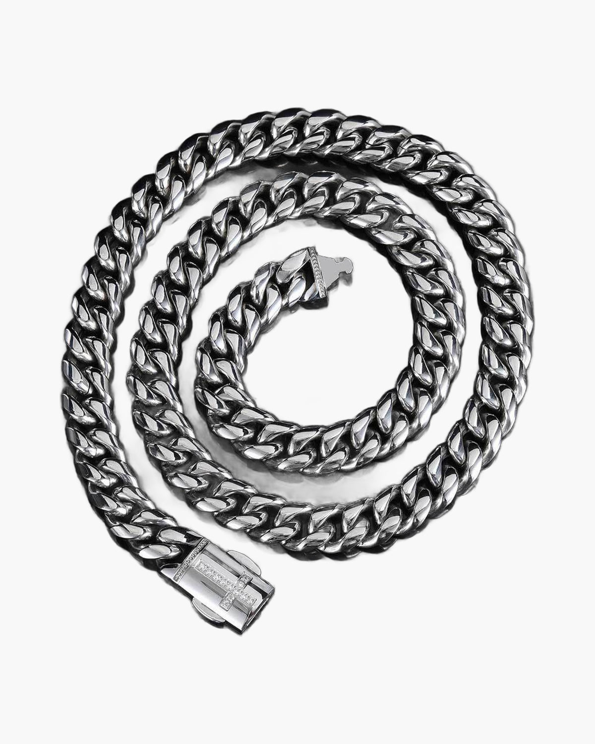 The Zircon Clasp Cuban Chain in Stainless Steel