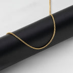 2mm-3.5mm Titanium Steel Rolo Chain Necklace silver finish view 17