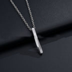 Twisted Bar Pendant Necklace, silver-tone