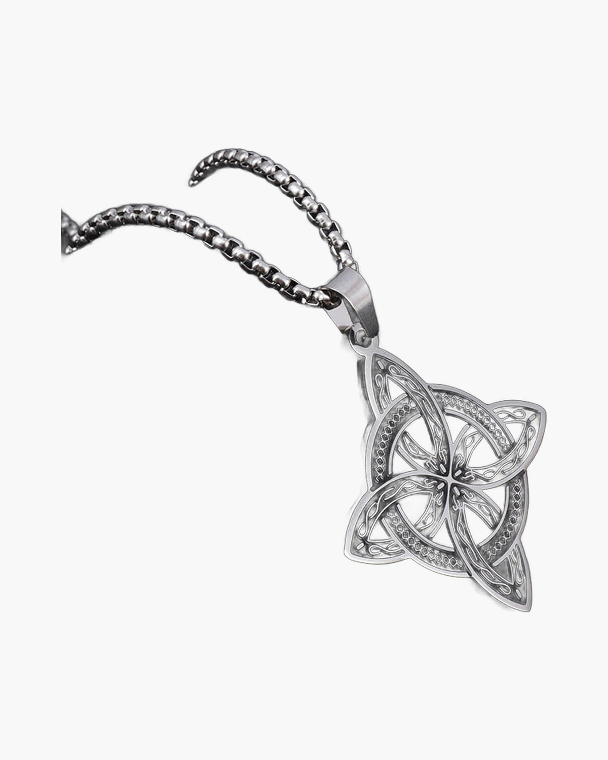 Celtic Knotwork Pendant Necklace gold-tone witch's knot view 3
