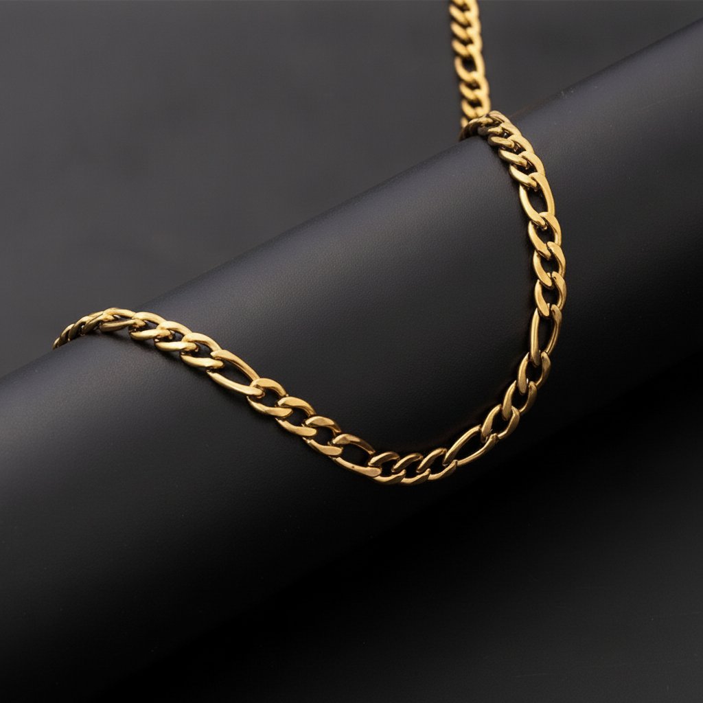 Figaro Link Stainless Steel Chain gold-tone finish 60cm