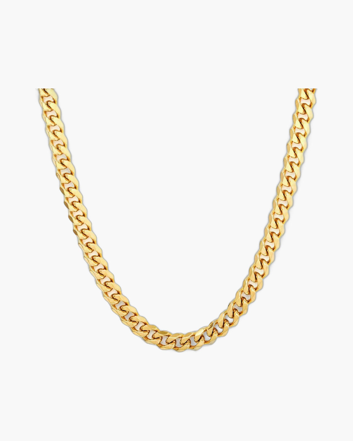 Cuban Link Chain Necklace silver-tone finish view 3