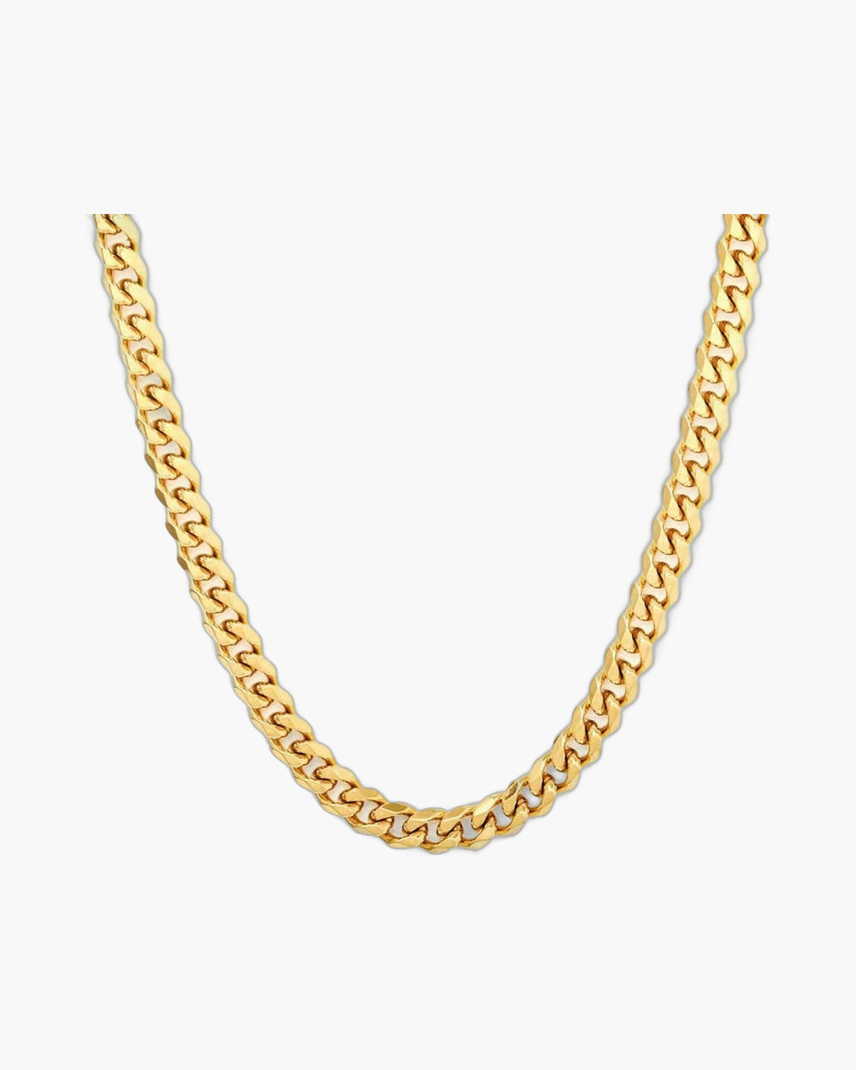 Cuban Link Chain Necklace silver-tone finish view 4