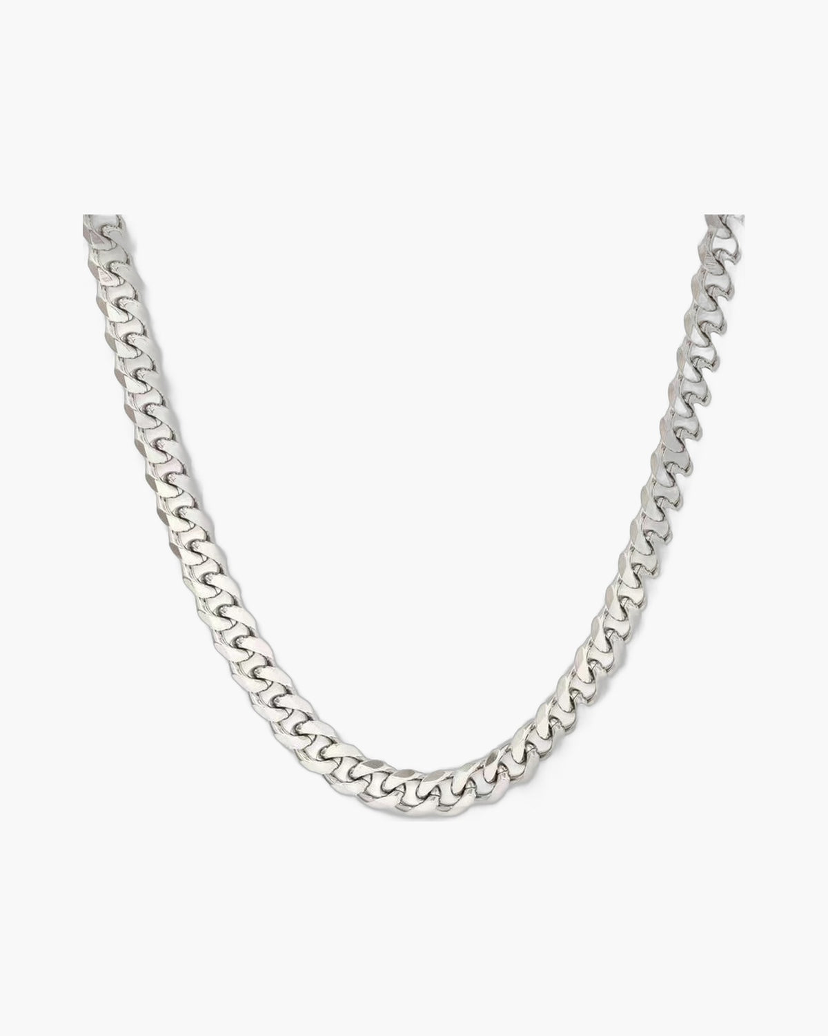 Cuban Link Chain Necklace silver-tone finish