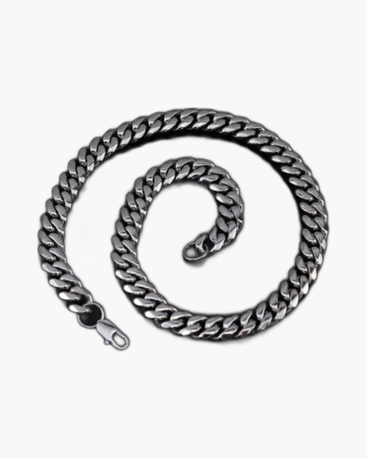 Cuban Link Chain Necklace, gold-tone finish, coiled view 3