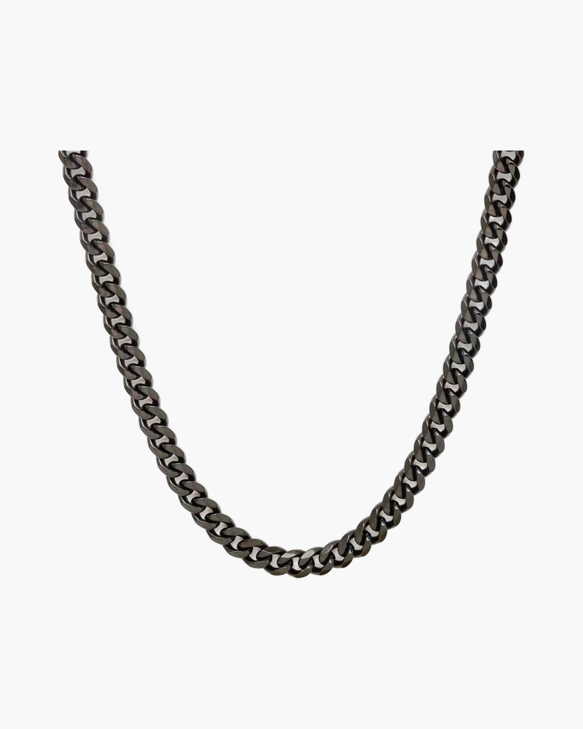 Cuban Link Chain Necklace silver-tone finish view 2