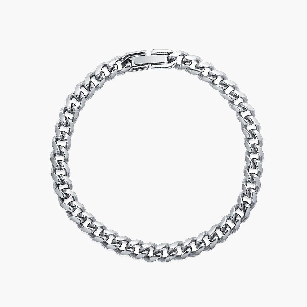Cuban Link Stainless Steel Bracelet - polished finish