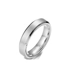 Matte Beveled Stainless Steel Band Ring in silver finish view 5