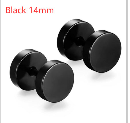 Barbell Stud Earrings in silver finish view 5