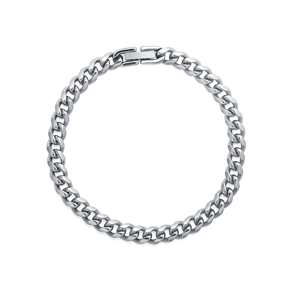 Cuban Link Stainless Steel Bracelet - polished finish