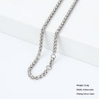 Titanium Steel Wheat Chain Necklace gold-tone on white background view 6