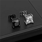 The Square Zircon Stud Earring, Sold Single, view 2