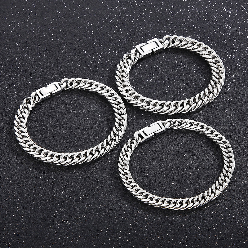 The Atlas Cuban Bracelet in Titanium Steel, view 4