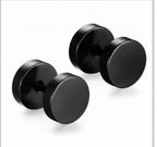 Barbell Stud Earrings in silver finish view 10