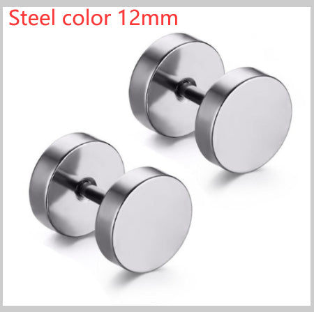 Barbell Stud Earrings in silver finish view 15