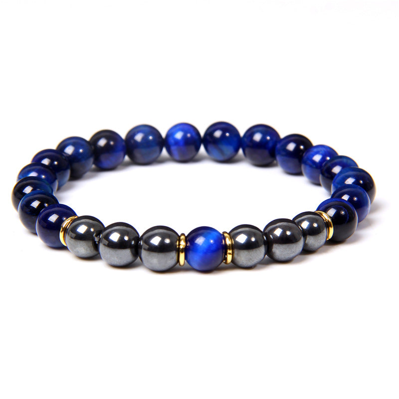 The Tiger Eye and Black Stone Bead Bracelet, view 5