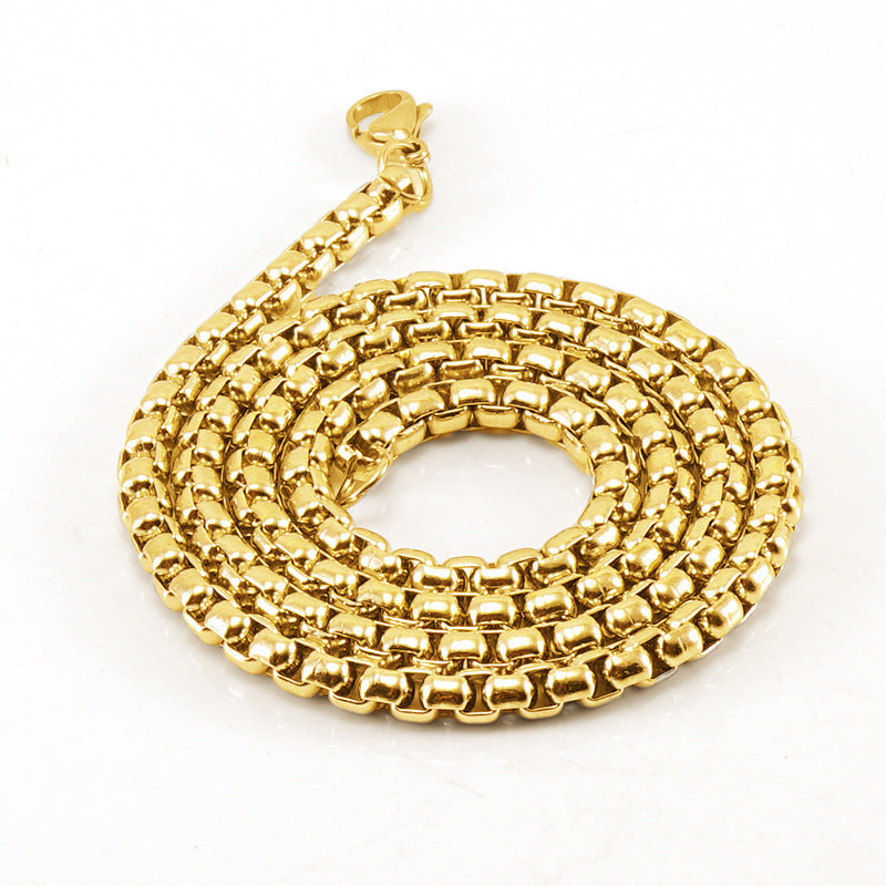 2mm Rolo Link Chain Necklace in silver finish view 3