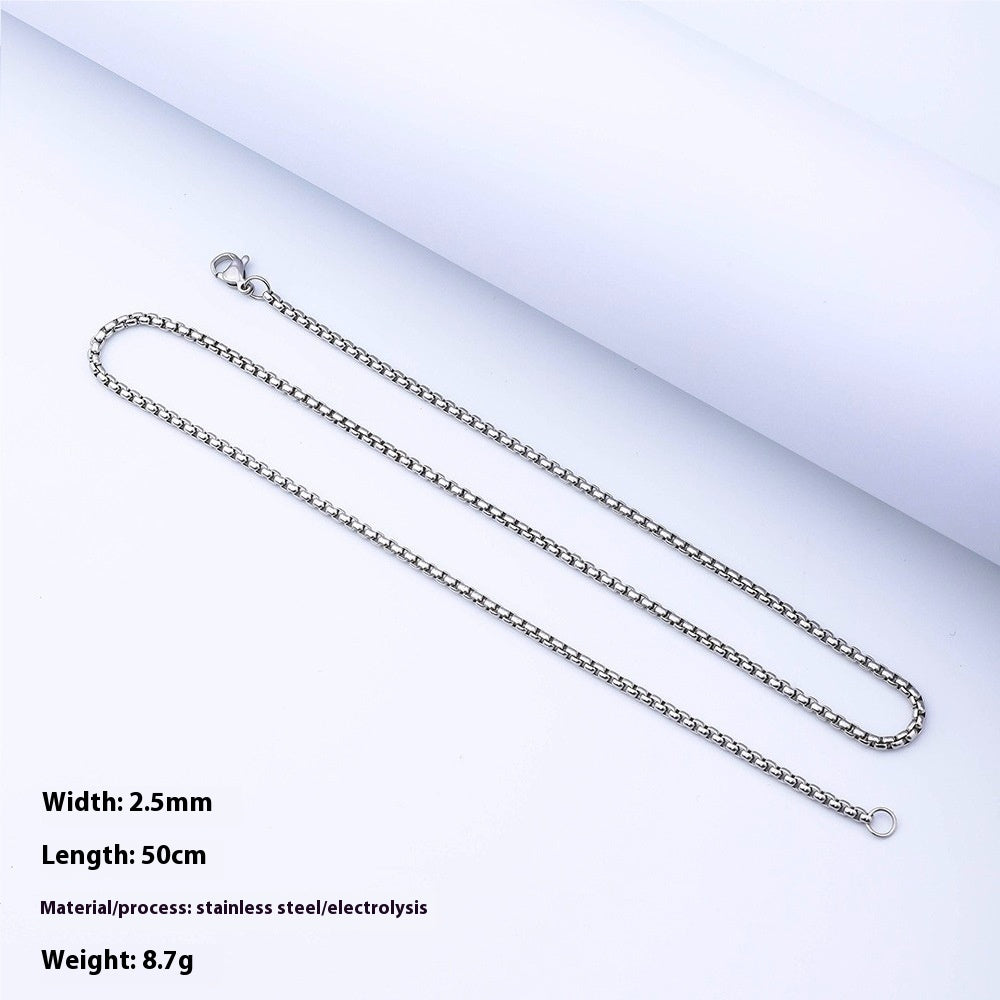 Stainless Steel Box Chain in silver, gold, and black finishes view 6