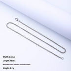 Stainless Steel Box Chain in silver, gold, and black finishes view 6