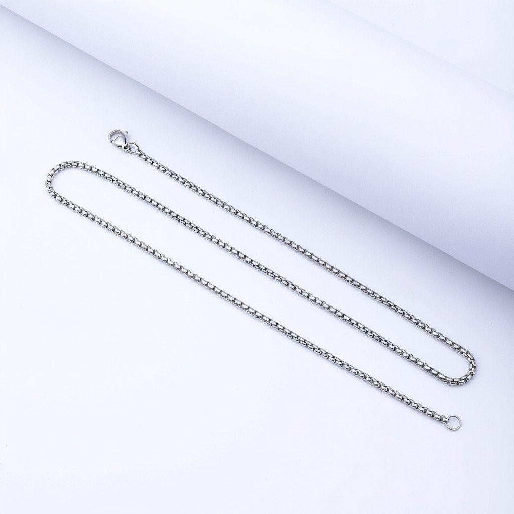 Stainless Steel Box Chain in silver, gold, and black finishes view 6